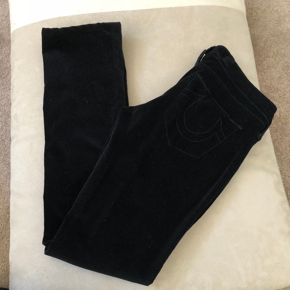 Women's True Religion Velour stright leg jeans